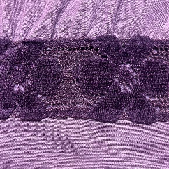 (RARE)VTG Miguelina Amethyst Crochet Trim Dress,EUC,90s/Y2K Cocktail Boho Size S - Picture 13 of 14